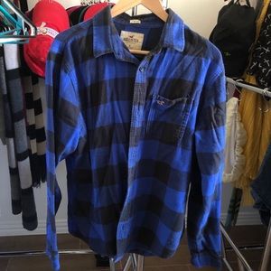 Hollister Blue & Black Flannel Shirt